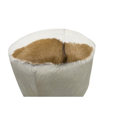 Tall High Seat Round Goatskin Stool 