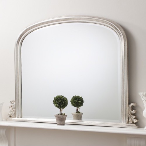 Silver Over Mantel Mirror