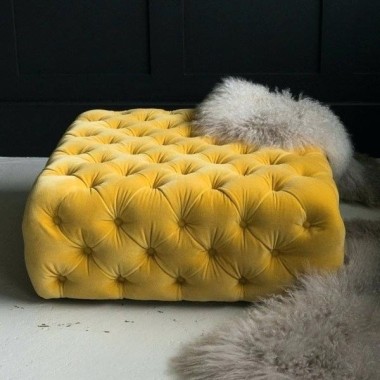 Dulwich Deep Buttoned Cube Stool - Anna Morgan