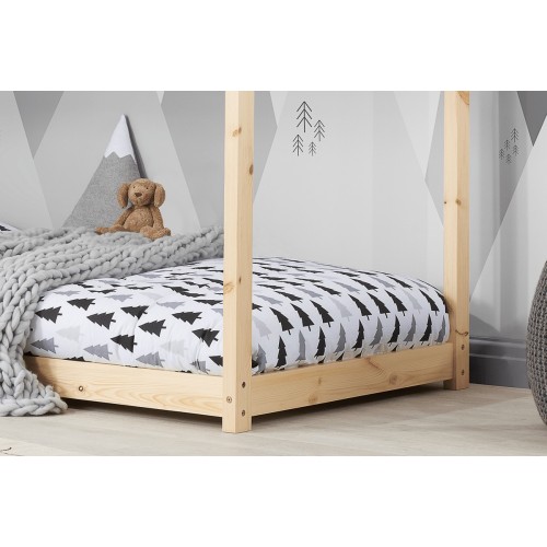 Children's Natural Pine House Bed - Single