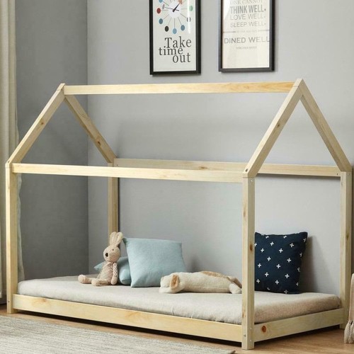 Children's Natural Pine House Bed - Single