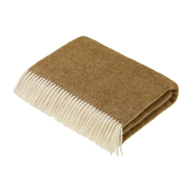 Bronte by Moon Herringbone Gold Wool Throw