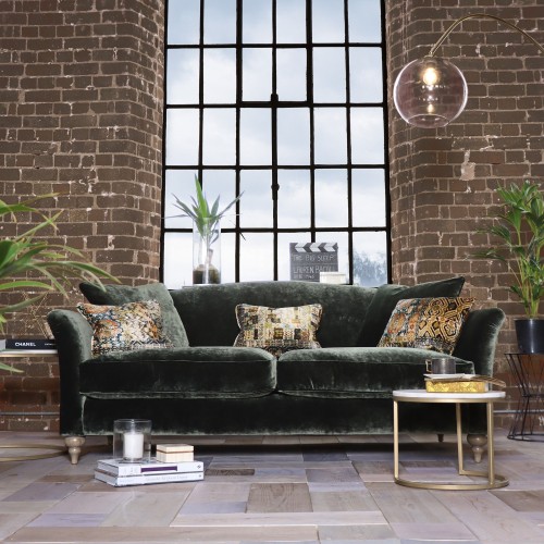 Kensington Extra Large Sofa in emerald velvet from Anna Morgan (London)