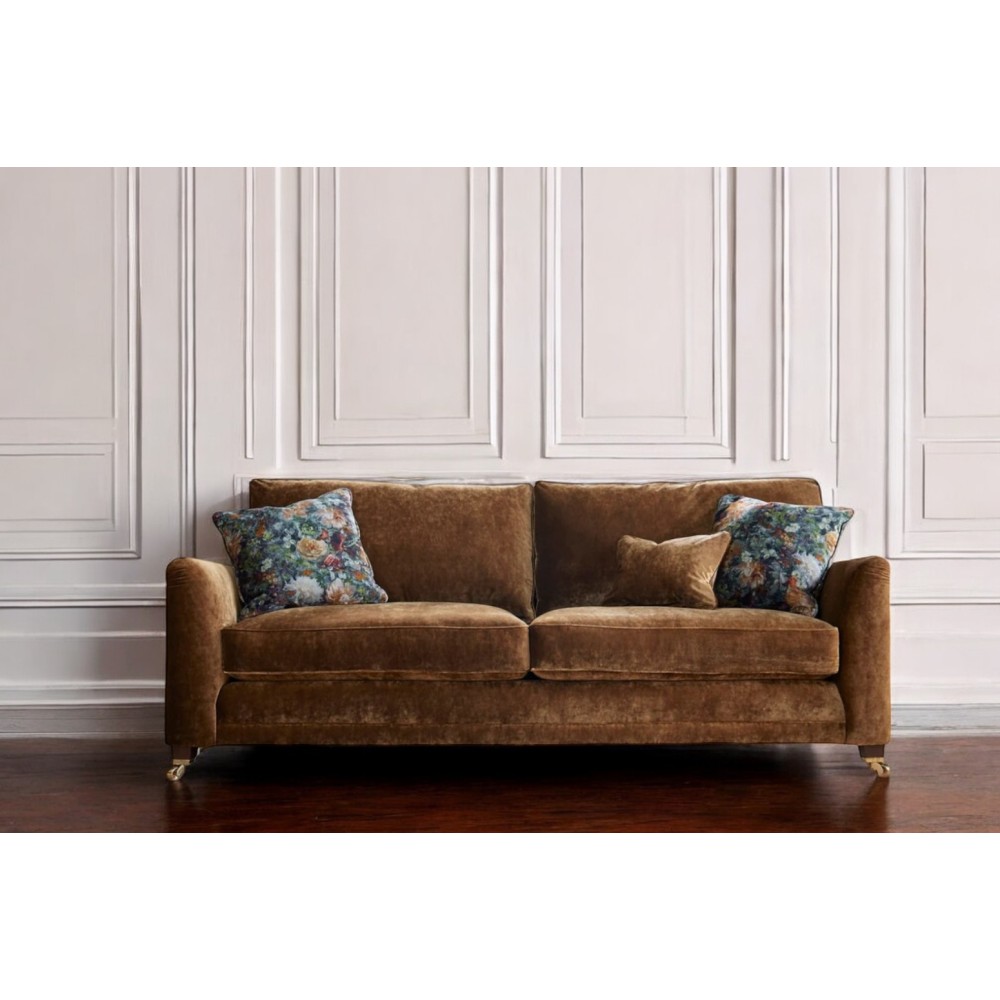 Art deco style Belgravia large sofa in luxurious velvet from Anna Morgan (London)